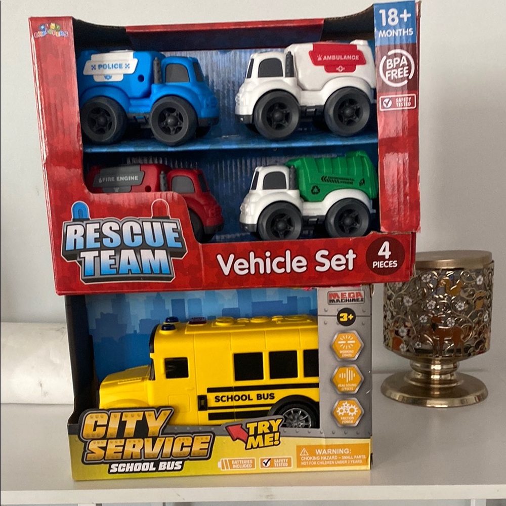 Rescue Team Vehicle Set - Blue, Red, Green, White